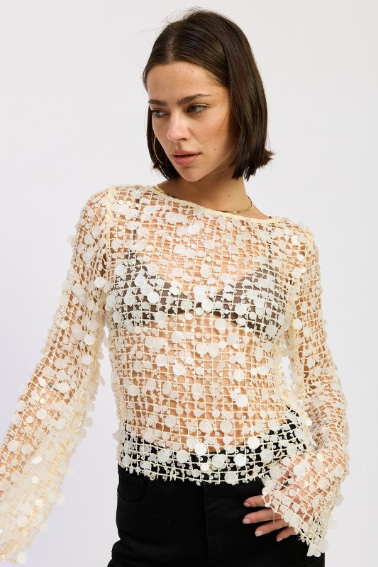 Long sleeve sequin mesh top 24570907_f11e7cd1-be7e-4a51-8859-bdd6e8809536