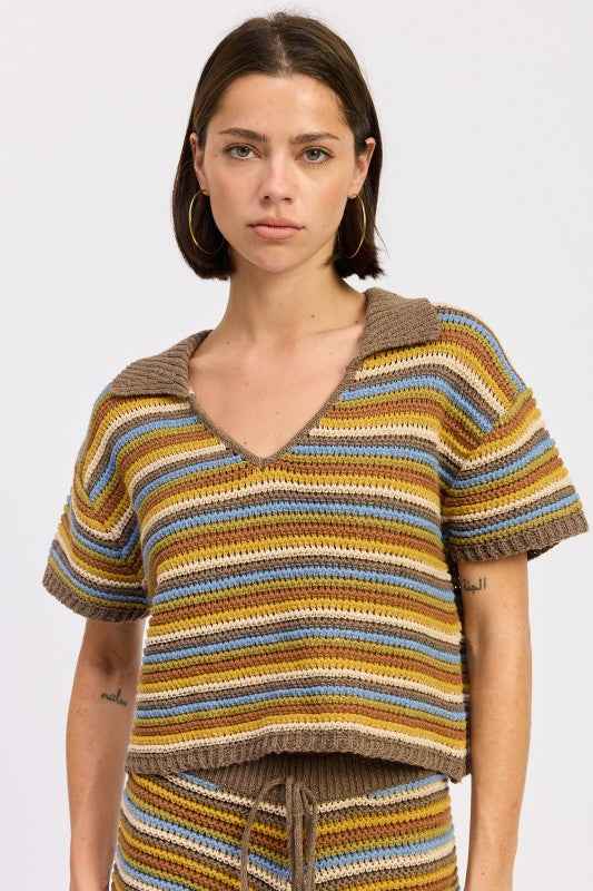 STRIPED CROCHET KNITTED COLLARED TOP 24571085_c332b516-937b-4261-ba96-06b5e6986acc