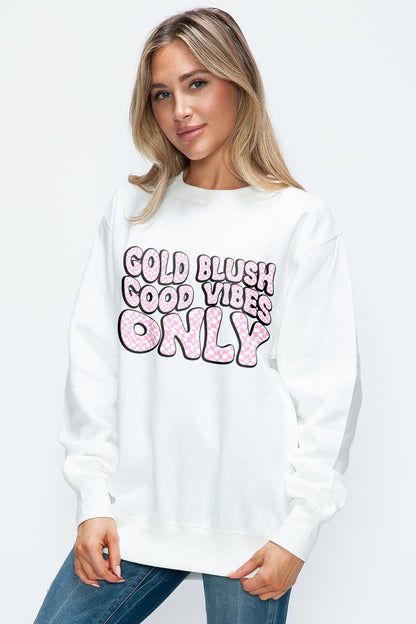 Simply Love Full Size Letter Graphic Round Neck Long Sleeve Sweatshirt