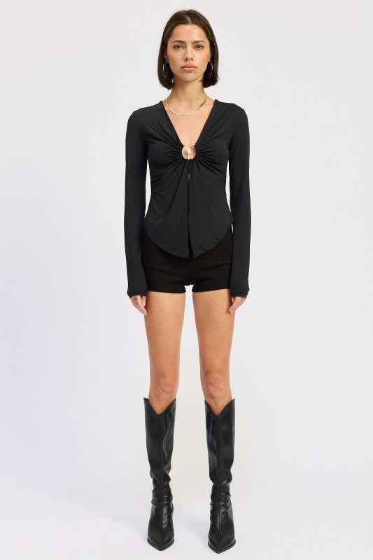 LONG SLEEVE FRONT RING RUCHED TOP 24577142_2399c03e-1844-417f-bd49-86c9b8fe7b69