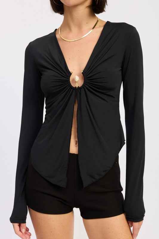 LONG SLEEVE FRONT RING RUCHED TOP 24577142_70717ab1-5d0f-4498-b8c8-56be6b219e3d