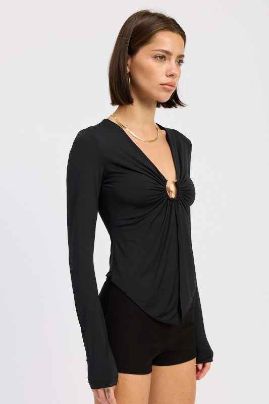 LONG SLEEVE FRONT RING RUCHED TOP 24577142_9ca8df59-4103-4c06-9d56-ec333c6b9470