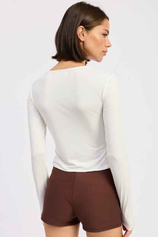 LONG SLEEVE FRONT RING RUCHED TOP 24577142_de8d7eec-0976-447b-aec1-37a26c80b204
