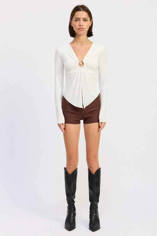 LONG SLEEVE FRONT RING RUCHED TOP 24577142_e042e28f-ceef-4bc4-9077-7256eef2eb59