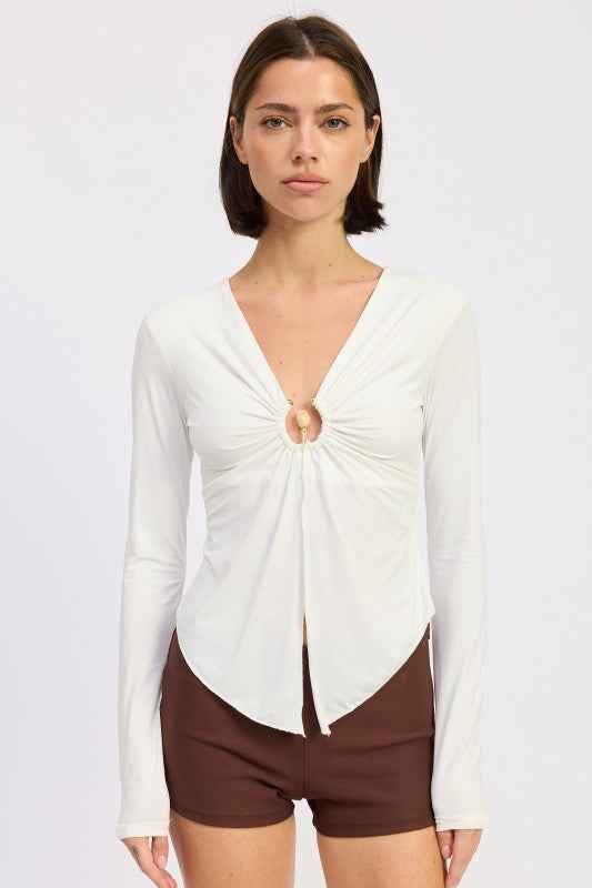 LONG SLEEVE FRONT RING RUCHED TOP 24577142_f090ef3f-287e-4490-ae43-491737583d03