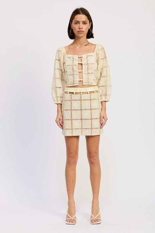 EMBROIDERED CROPPED TOP WITH BEAD FRONT 24577143_79098f34-dae5-4eaa-a865-b1948460ef63