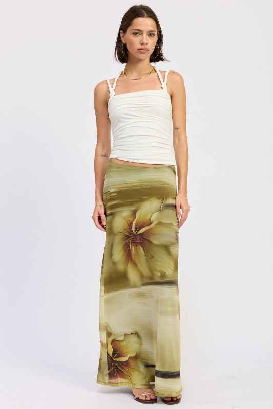 FLORAL MAXI MESH SKIRT OLIVE 24577341_4a6c13f0-1db2-499f-8d00-f67a674ca374