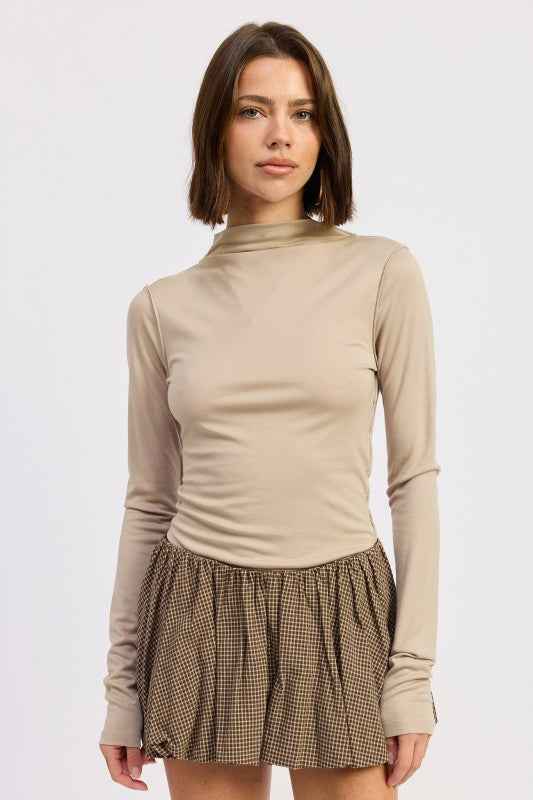MOCK NECK LONG SLEEVE JERSEY TOP 24610059_ad28ea16-463e-437d-8d20-350d1e90478a