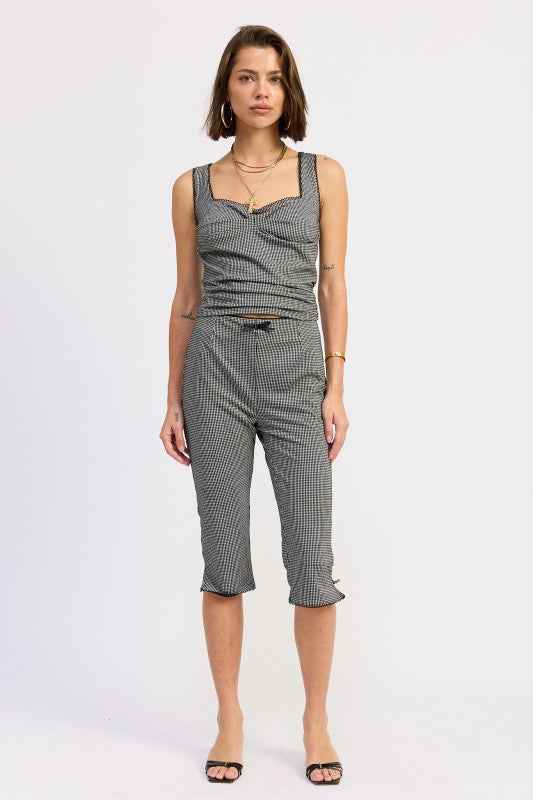 GINGHAM CAPRI PANTS WITH LACE TRIM 24610061_f7dc2bd2-3b82-45c7-8497-ada6584c6526