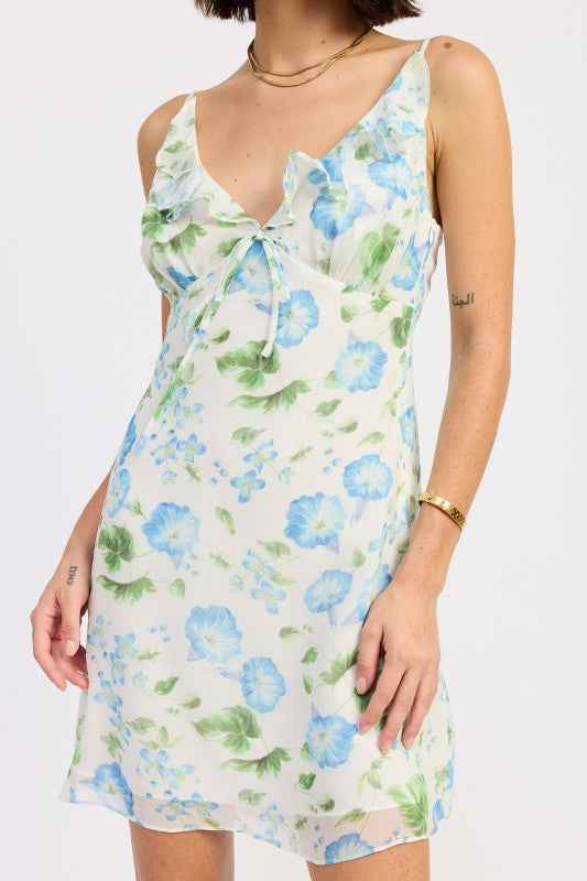 V NECK CHIFFON MINI DRESS WITH RUFFLE DETAIL 24610584_19ac4096-c56d-4de7-891d-df0db75cbc48