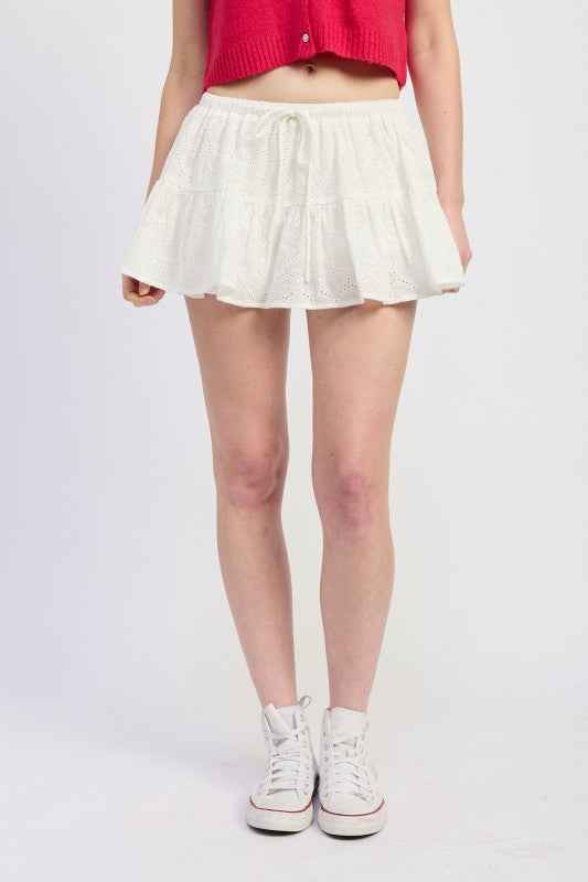 RUFFLE MINI SKORT WITH EYELET EMBROIDERY 24610588_79f7346a-fd3c-4843-b993-eeb9d3a2c13d
