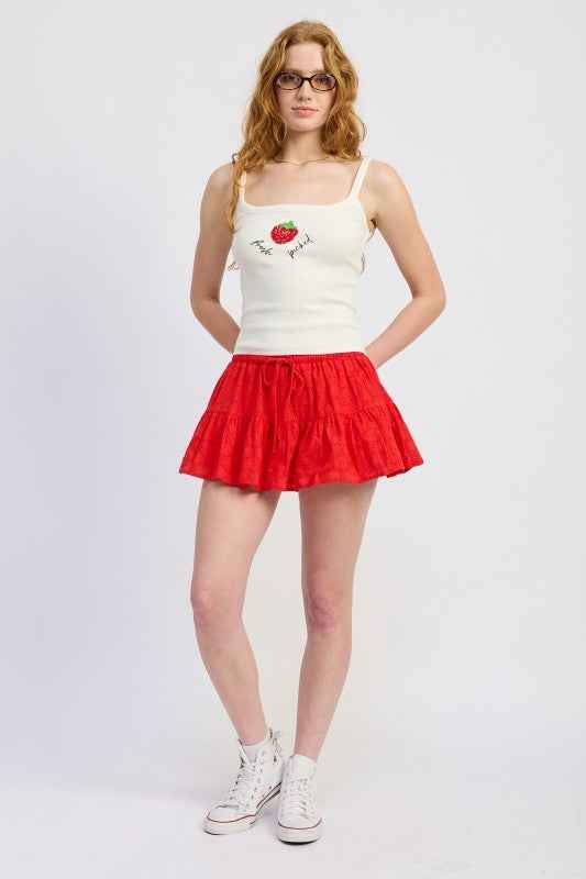 RUFFLE MINI SKORT WITH EYELET EMBROIDERY RED 24610588_d29f8c39-19cd-4ff2-bffa-968157e51c06
