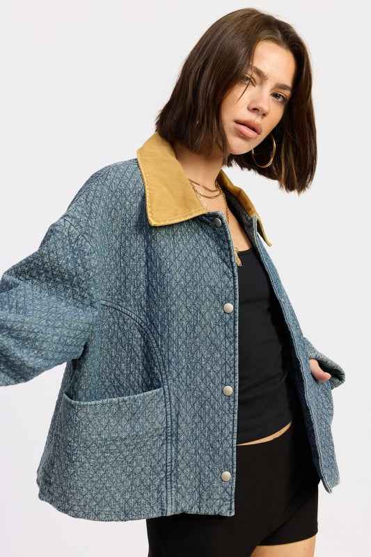 WOOL TWEED SNAP JACKET WITH CONTRASTED COLLAR 24610715_34dbedfb-8921-40a3-9344-c8649c43d763