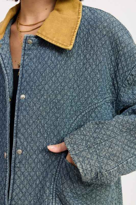 WOOL TWEED SNAP JACKET WITH CONTRASTED COLLAR 24610715_36e2152a-a4c5-4dfe-b034-4302489fa738