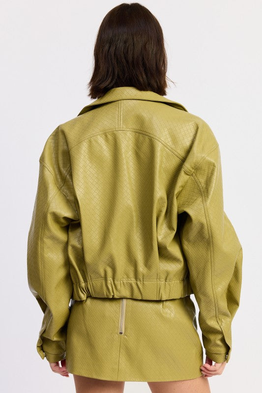 Cropped jacket with collar and zipper 24610716_60719806-b339-4270-860a-e0459c8448f7