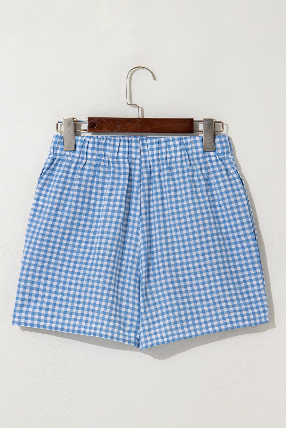 Red Vintage Plaid Print High Waisted Loose Wide Leg Shorts 2461fb1748337985