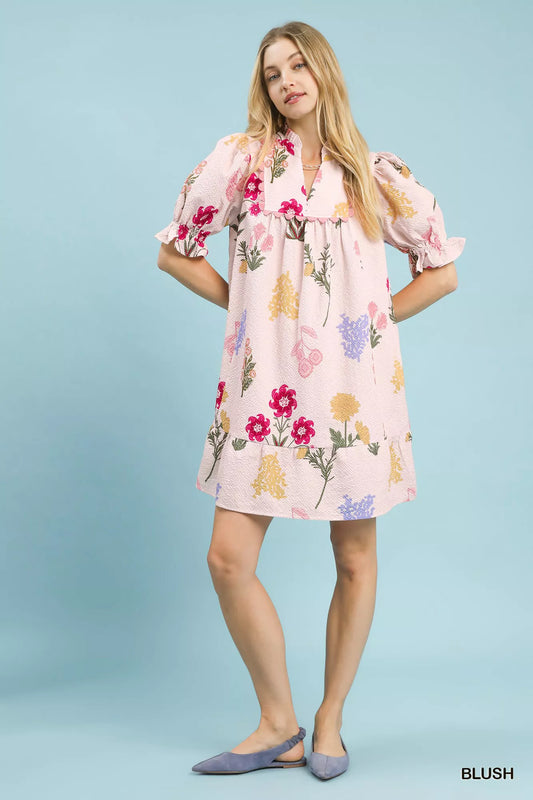 Multi Flower Print V-Neck Dress 24658af7-94e5-4071-88d0-9e57fa2954fb-Max-Origin