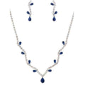 Blooming Flower Bud Cubic Zirconia Necklace Set Silver-Blue One 24661797_5647bd23-4589-4803-b38c-30e631e5f39c