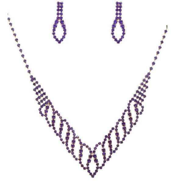 Shimmering Torchlight Outline Necklace Set Gold-Blue One 24661805_91673905-b406-433b-a1d1-e2302d1cc957