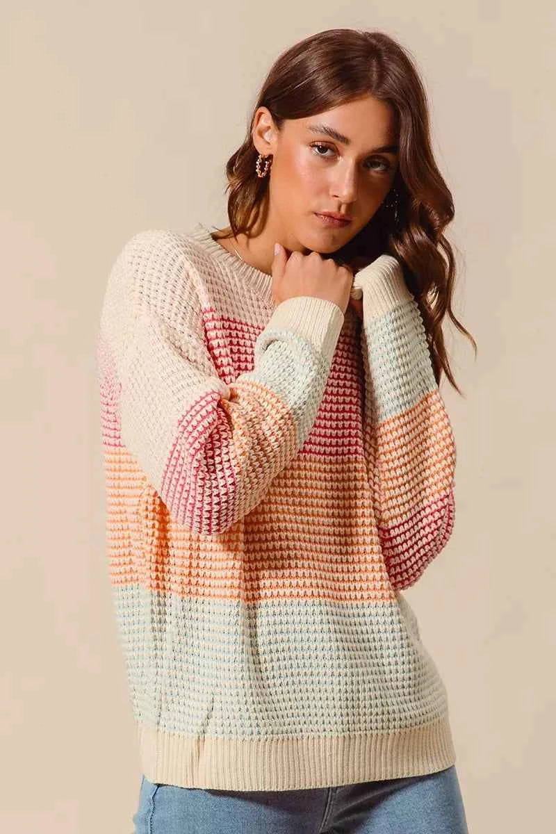 SO ME Multi Color Block Long Sleeve Sweater 24690210bcc5413ba06d39d5b13e5ba2-Max-Origin