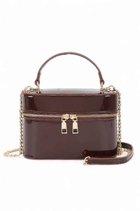Top Handle Patent Finish Convertible Crossbody Bag Brown O S 24693507_ce6af655-48c6-40fc-9892-3a793f403b12