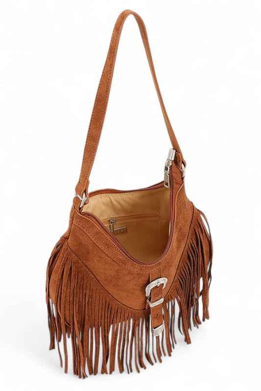 Western Buckle Faux Suede Fringe Bag 24694649_f83988c3-f1e7-4840-aa58-7507fc9e3f66