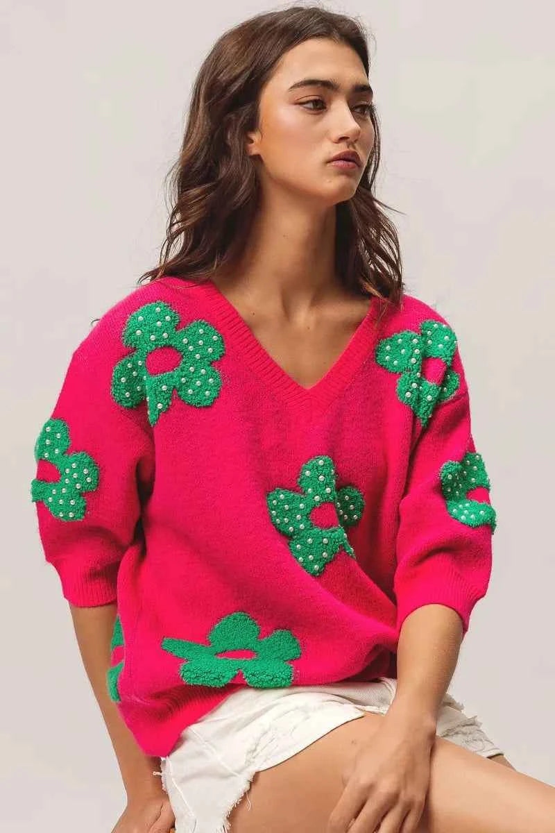 BiBi Pearl Beads Flowers Sweater Top 246d538f14324ee9ae7e42e70defd4ec-Max-Origin