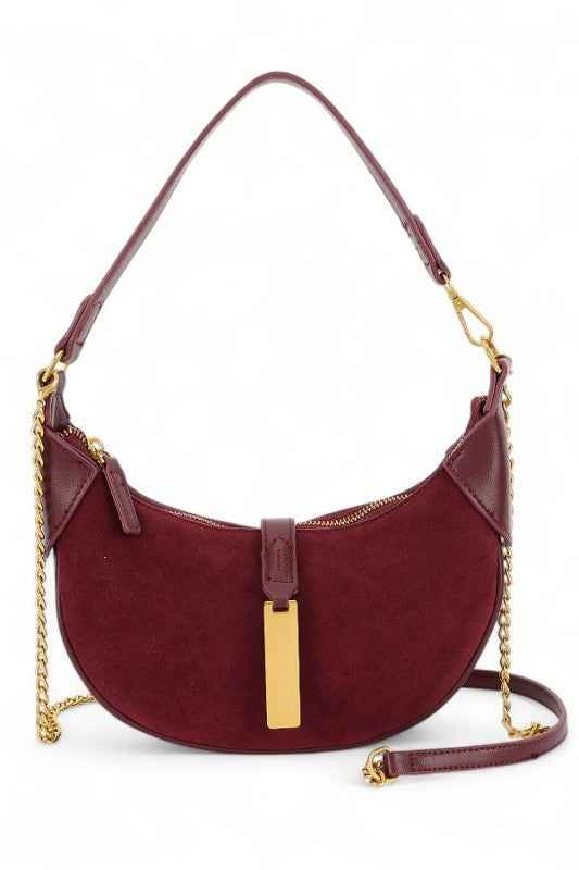 Half Moon Faux Suede Shoulder Bag Burgundy O S 24745992_97a52103-1a6c-4e49-ad5b-50f55cfcd40a