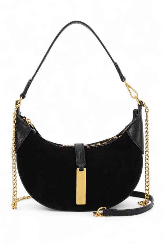 Half Moon Faux Suede Shoulder Bag Black O S 24745992_cee95e59-446b-444f-89e0-ab35890630c5