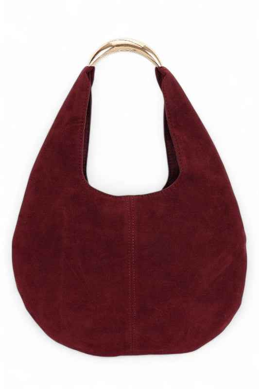 Faux Suede Structured Hobo Bag Burgundy O S 24746106_ad54dfdc-bbff-4eac-a05e-1b3712bb8286