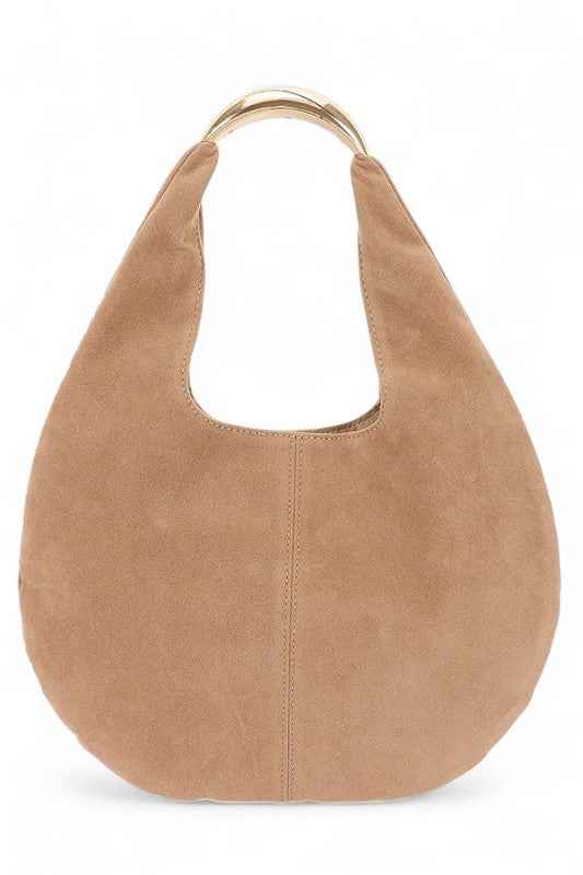 Faux Suede Structured Hobo Bag Khaki O S 24746106_cd2db900-aa40-4180-a3f1-57f46d7630ed