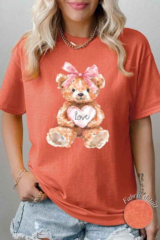 Teddy Bear Valentine Graphic Heavy Cotton Tee SUNSET 24771900_60bf3e89-b47b-47ad-80af-8cf82b366caa