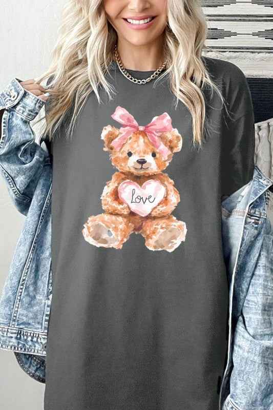 Teddy Bear Valentine Graphic Heavy Cotton Tee CHARCOAL 24771900_b9009155-3a52-4adc-a901-557a63d8d8fd