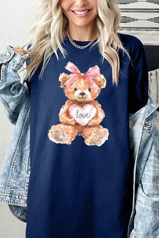 Teddy Bear Valentine Graphic Heavy Cotton Tee NAVY 24771900_d960e958-2758-4460-8bd5-bbeba13c936c