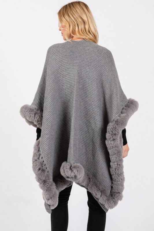 Faux Fur Trim Winter Cape Cardigan 24773030_17ccc18a-1814-46c0-8998-33d9f4e3d245