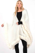 Faux Fur Trim Winter Cape Cardigan Ivory O S 24773030_82661b68-ba6d-490b-8e55-0018bf034726
