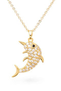 Cubic Zirconia Dolphin Pendant Necklace Gold Clear O S 24776453_c0e9d4ab-4853-4b88-a7f7-ce72e1e924dd