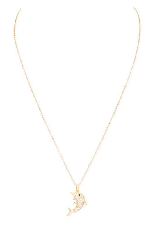 Cubic Zirconia Dolphin Pendant Necklace 24776453_df4a653b-f58a-480a-8761-abe80435e4df