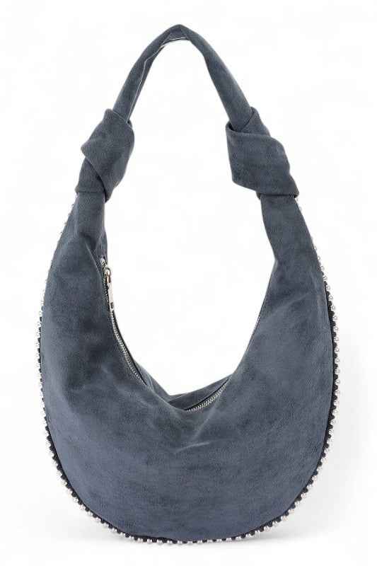 Faux Suede Metal Beads Accent Slouchy Hobo NAVY O S 24780295_28bb6ac2-40e6-4e3a-aa9e-948c2c492022