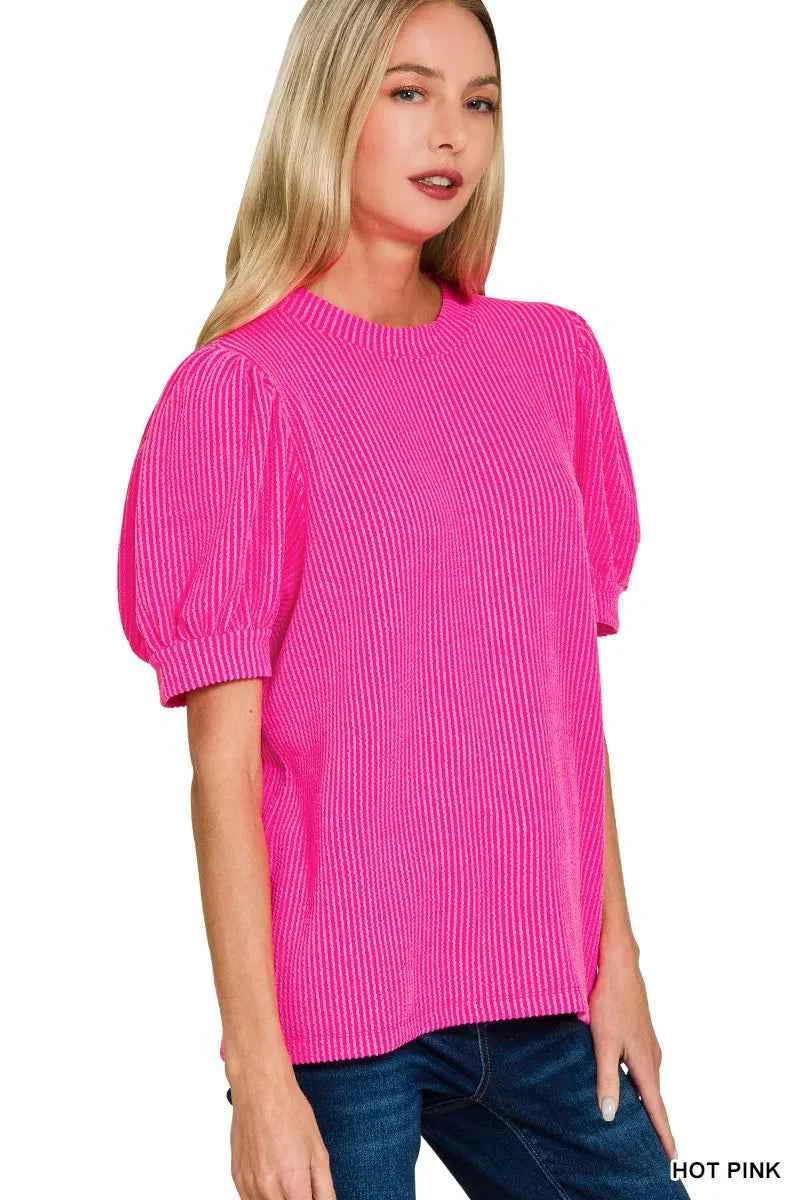 Zenana Raised Rib Puff Sleeve Top 247b4905bfaf40949429fa61defcf85f-Max-Origin