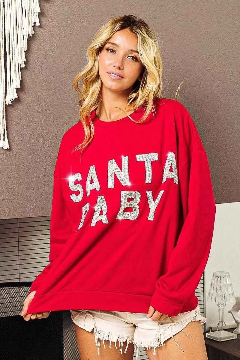 BiBi Santa Baby Lettering Christmas Sweatshirt 247be8ec6464478c944b6c7e3d8d8026-Max-Origin
