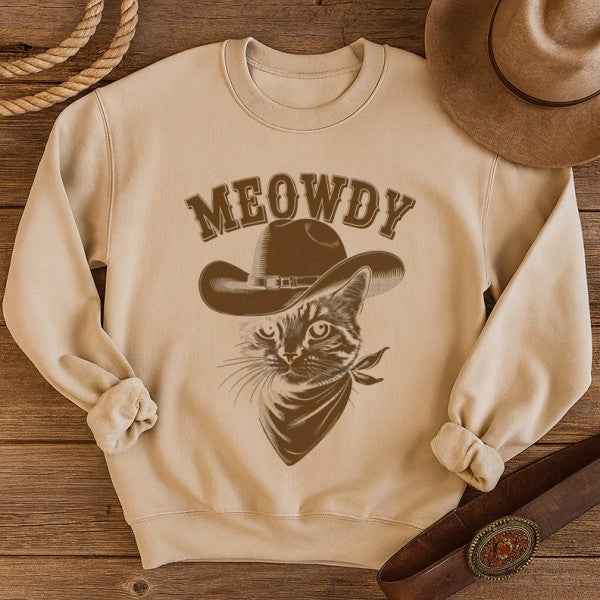 MEOWDY Western Cat Graphic Sweatshirt SAND 24803378_1455efb7-b425-4343-b93d-d4fec293d8f0