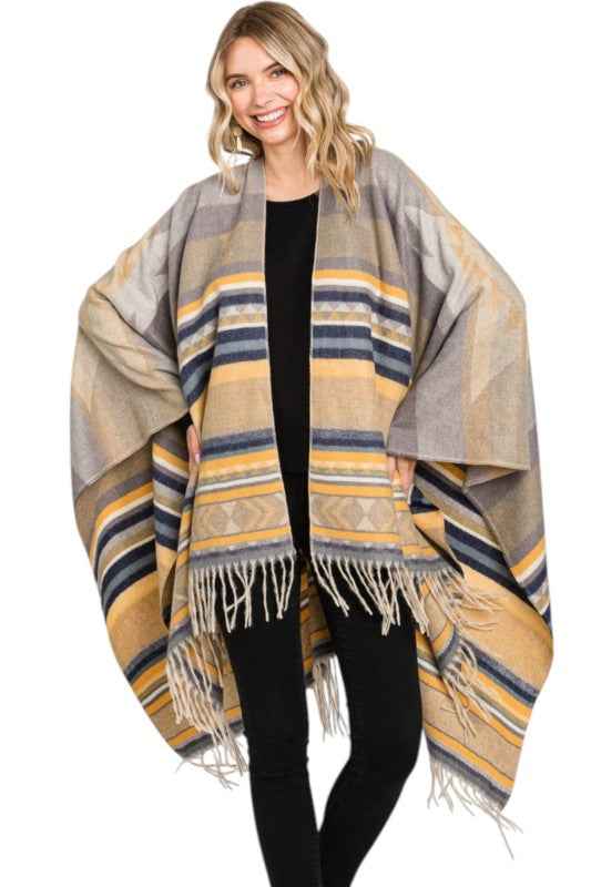 Aztec Stripe Pattern Fringe Ruana Cardigan Scarf 24810385_bf1e7bc5-9b4d-434e-8186-72e89fc17743