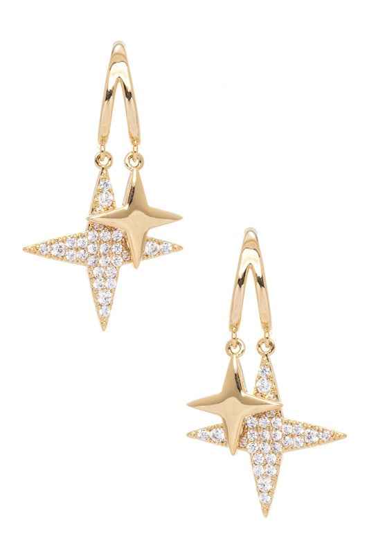 CZ Micro Setting Earrings Gold Clear O S 24817421_58d50c68-10d0-4809-80b2-abc659244137