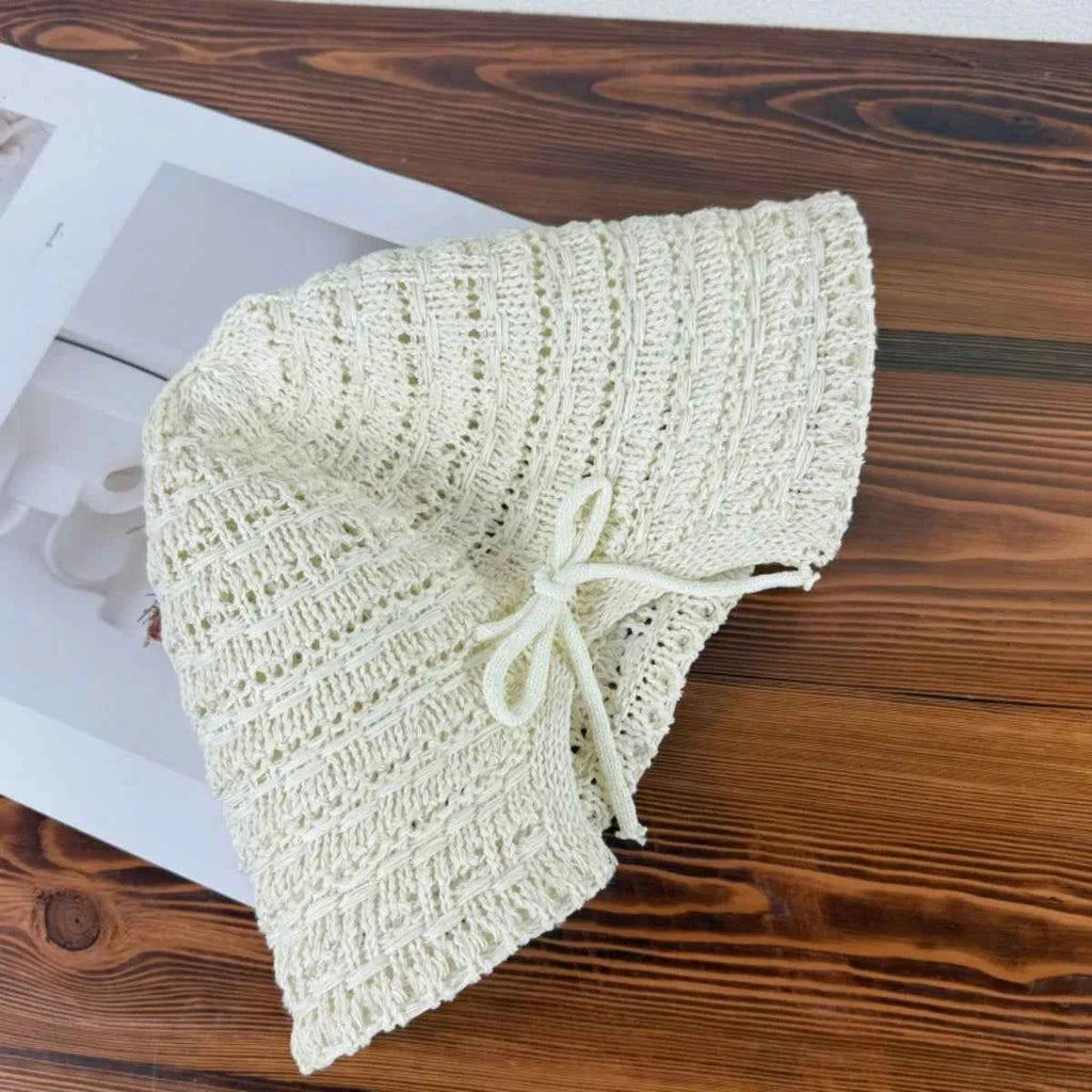 Crochet Bucket Hat with Drawstring Beige One Size 24828a79-04f9-4503-8310-c088976403e5-Max-Origin