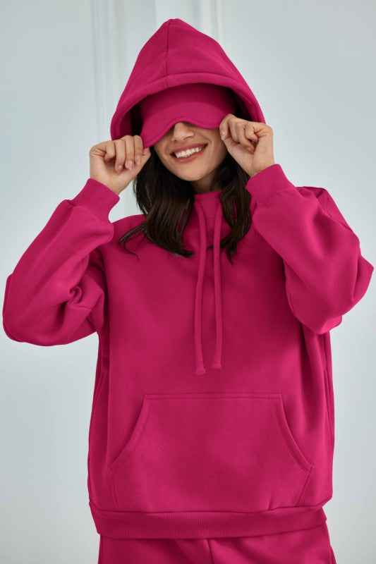 Eye Mask Built in Airplane Model Travel Hoodie Fuchsia 24834802_03239379-fd1b-4fc6-8400-21b0983564d1