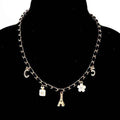 Perfume Eiffel Flower 5 Velvet Chain Necklace Gold-White One 24851715_330b6226-7445-48a1-8fc9-daa87bb1b0d1