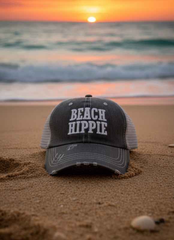 Beach Hippie Trucker Hat Grey Mesh Trucker OS 24858732_6ddfbc2d-a827-401e-8184-e7d9cdc69b12