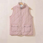 Pink Fleece Lined Quilted Vest Coats 24864037_11bded83-713c-4a69-870e-26bb1ed1a1e0