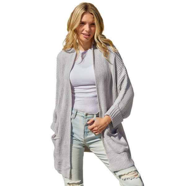 Oversized Fold Over Sleeve Open Front Cardigan 24864046_2132d16f-eaec-461d-8e6b-109aed49ee8c